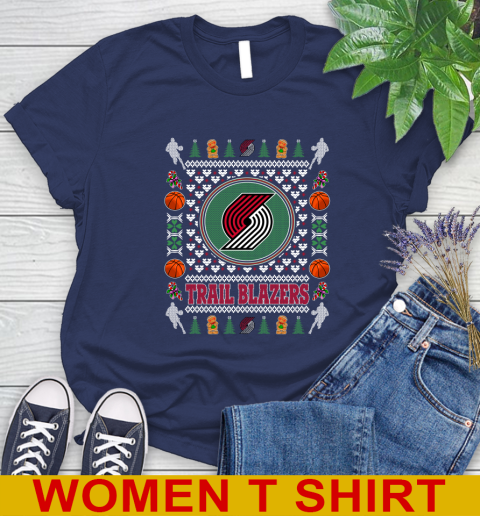 Portland Trail Blazers Merry Christmas NBA Basketball Loyal Fan Women's T-Shirt 12