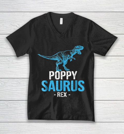 Grandpa Funny Gift Apparel  Father's Day Gift For Grandpa Poppysaurus Rex V-Neck T-Shirt