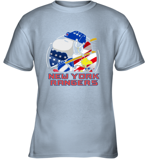 ekvf new york rangersnoopy and woodstock nhl youth t shirt 26 front light blue