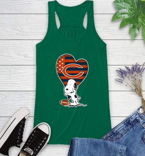 Chicago Bears NFL Football The Peanuts Movie Adorable Snoopy Racerback Tank 7