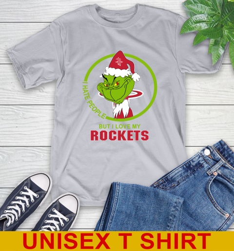 Houston Rockets NBA Christmas Grinch I Hate People But I Love My Favorite Basketball Team T-Shirt 6