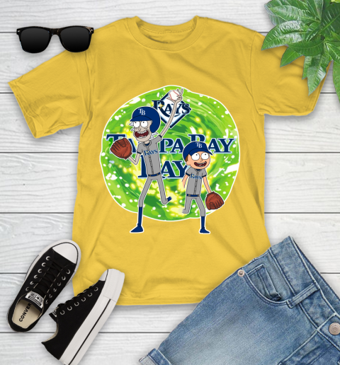 MLB Tampa Bay Rays Rick And Morty Baseball Sports Youth T-Shirt 8