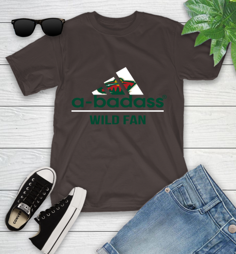 NHL A Badass Minnesota Wild Fan Adidas Hockey Sports Youth T-Shirt 7