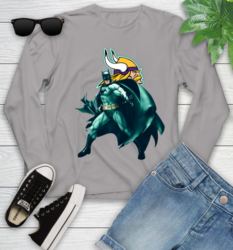 NFL Batman Football Sports Minnesota Vikings Youth Long Sleeve 5
