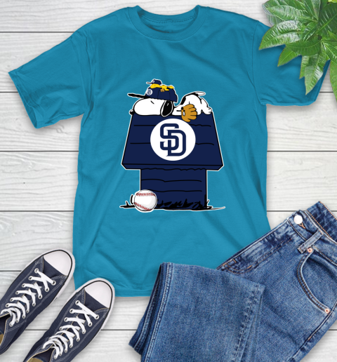 MLB San Diego Padres Snoopy Woodstock The Peanuts Movie Baseball T Shirt T-Shirt 8