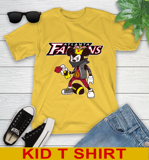 Atlanta Falcons NFL Football Mickey Peace Sign Sports Youth T-Shirt 8