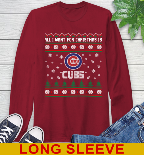MLB All I Want For Christmas Is Chicago Cubs Baseball Sports 63
