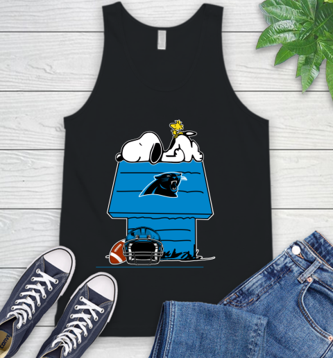 Carolina Panthers NFL Football Snoopy Woodstock The Peanuts Movie Tank Top 2