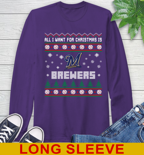 MLB All I Want For Christmas Is Milwaukee Brewers Baseball Sports 59
