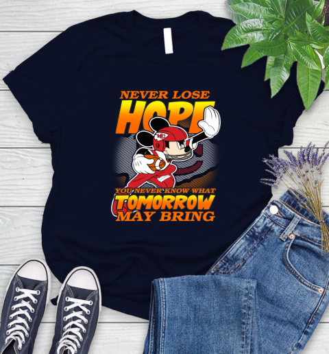 Kansas City Chiefs NFL Football Mickey Disney Never Lose Hope Women's T-Shirt 2