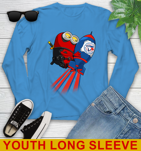MLB Baseball Toronto Blue Jays Deadpool Minion Marvel Shirt Youth Long Sleeve 8