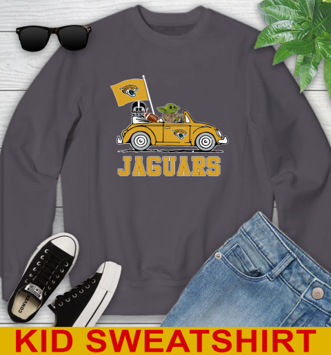 NFL Football Jacksonville Jaguars Darth Vader Baby Yoda Driving Star Wars Shirt Youth Sweatshirt 6