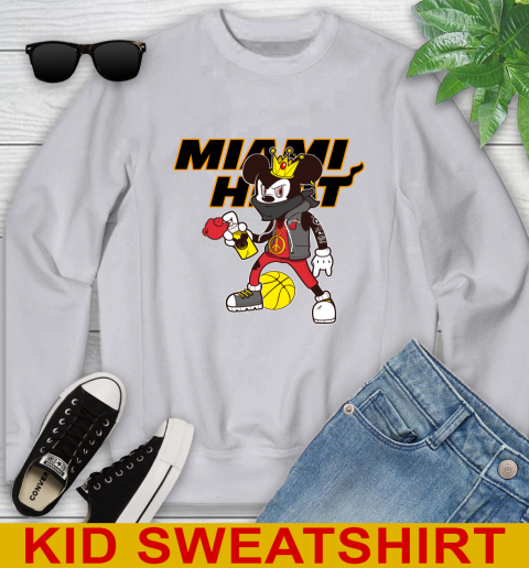 Miami Heat NBA Basketball Mickey Peace Sign Sports Youth Sweatshirt 4