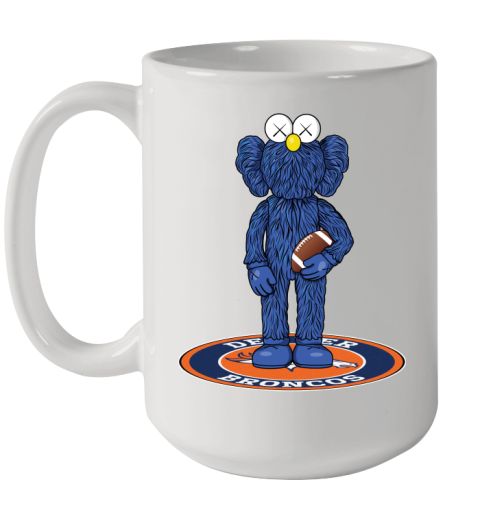 NFL Football Denver Broncos Kaws Bff Blue Figure Shirt Ceramic Mug 15oz