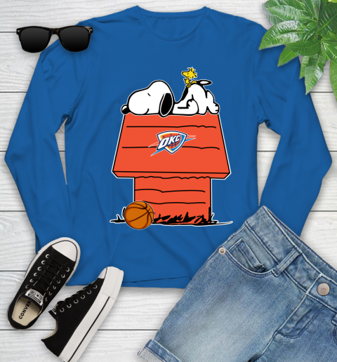 Oklahoma City Thunder NBA Basketball Snoopy Woodstock The Peanuts Movie Youth Long Sleeve 9