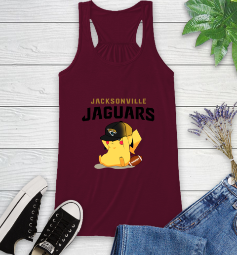 NFL Pikachu Football Sports Jacksonville Jaguars Racerback Tank 3