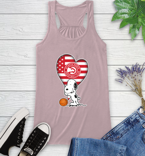 Atlanta Hawks NBA Basketball The Peanuts Movie Adorable Snoopy Racerback Tank 11