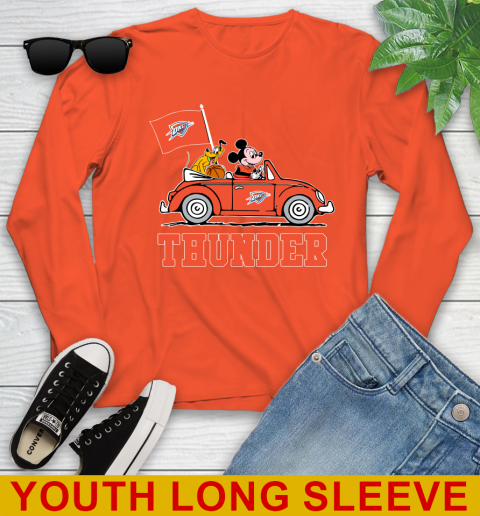 NBA Basketball Oklahoma City Thunder Pluto Mickey Driving Disney Shirt Youth Long Sleeve 4