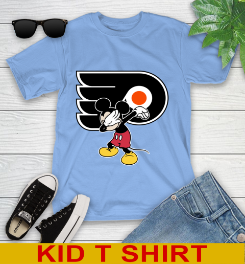 Philadelphia Flyers NHL Hockey Dabbing Mickey Disney Sports Youth T-Shirt 11