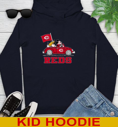 MLB Baseball Cincinnati Reds Pluto Mickey Driving Disney Shirt Youth Hoodie 5 MLB Baseball Cincinnati Reds Pluto Mickey Driving Disney Shirt Youth Hoodie - Image 5