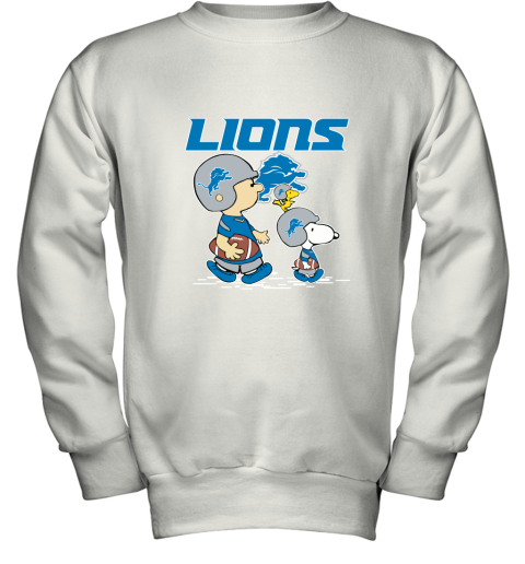 Detroit Lions Let's Play Football Together Snoopy NFL Youth Sweatshirt