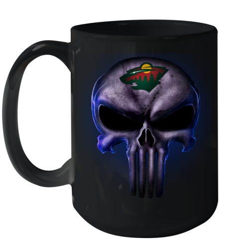 Minnesota Wild NHL Hockey Punisher Skull Sports Ceramic Mug 15oz