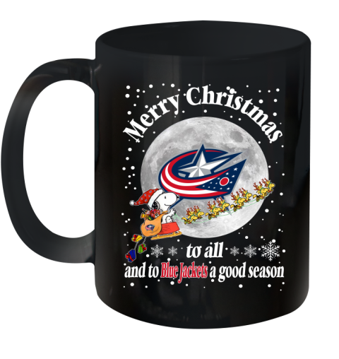Columbus Blue Jackets Merry Christmas To All And To Blue Jackets A Good Season NHL Hockey Sports Ceramic Mug 11oz