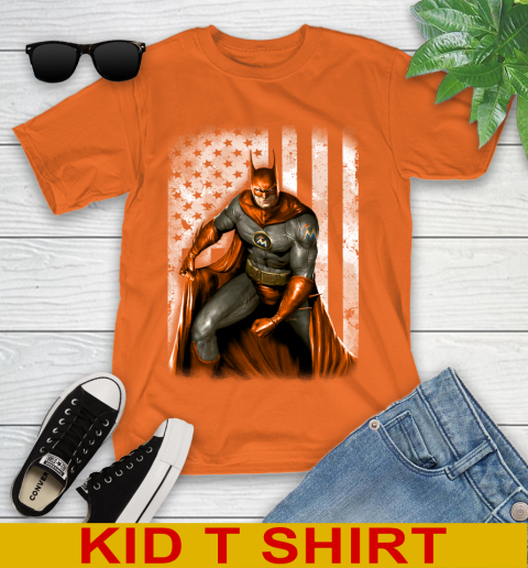 Miami Marlins MLB Baseball Batman DC American Flag Shirt Youth T-Shirt 8