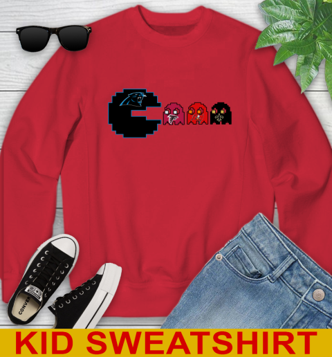 Carolina Panthers NFL Football Pac Man Champion Youth Sweatshirt 8