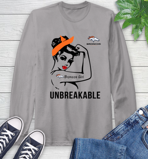 NFL Denver Broncos Girl Unbreakable Football Sports Long Sleeve T-Shirt 4