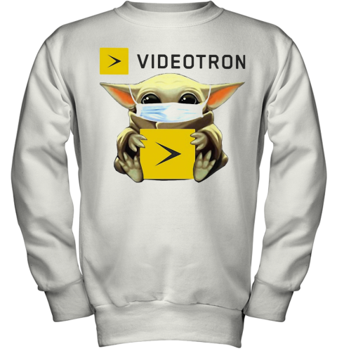Star Wars Baby Yoda Hug Videotron Mask Covid 19 Youth Sweatshirt
