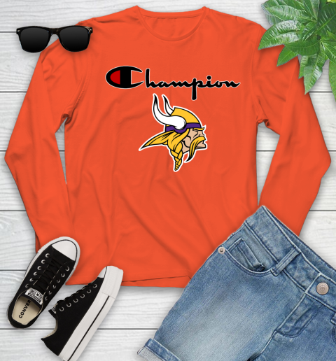 NFL Football Minnesota Vikings Champion Shirt Youth Long Sleeve 2