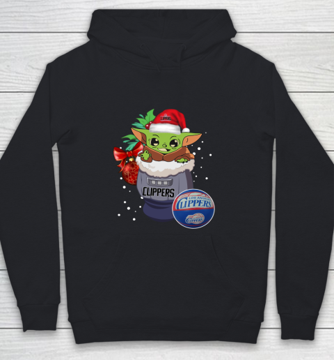 LA Clippers Christmas Baby Yoda Star Wars Funny Happy NBA Youth Hoodie