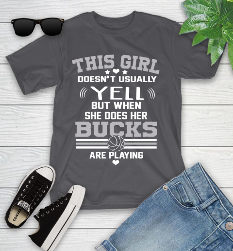 Milwaukee Bucks NBA Basketball I Yell When My Team Is Playing Youth T-Shirt 6