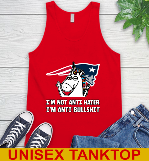 New England Patriots NFL Football Unicorn I'm Not Anti Hater I'm Anti Bullshit Tank Top 6