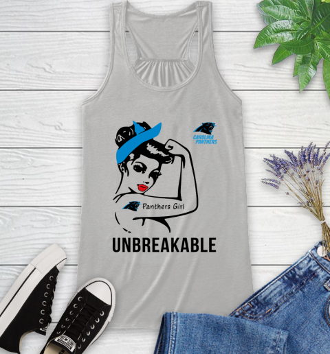 NFL Carolina Panthers Girl Unbreakable Football Sports Racerback Tank