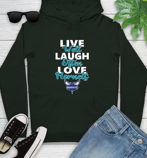 NBA Basketball Charlotte Hornets Live Well Laugh Often Love Shirt Youth Hoodie 12