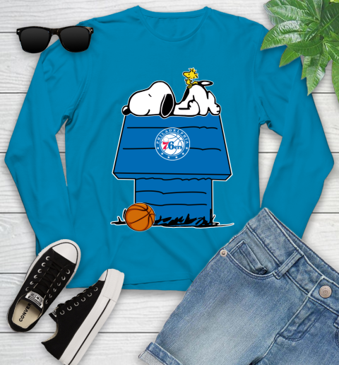 Philadelphia 76ers NBA Basketball Snoopy Woodstock The Peanuts Movie Youth Long Sleeve 7