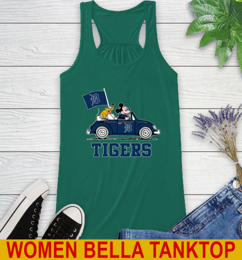 MLB Baseball Detroit Tigers Pluto Mickey Driving Disney Shirt Racerback Tank 7