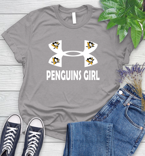NHL Pittsburgh Penguins Girl Under Armour Hockey Sports Women's T-Shirt 5