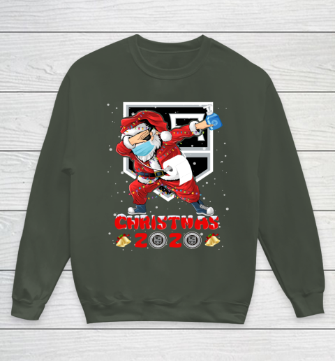 Los Angeles Kings Funny Santa Claus Dabbing Christmas 2020 NHL Youth Sweatshirt 8