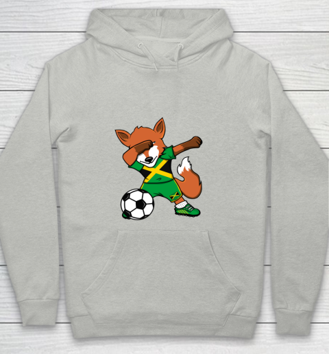 Dabbing Fox Jamaica Soccer Fans Jersey Jamaican Football Fan Youth Hoodie 2