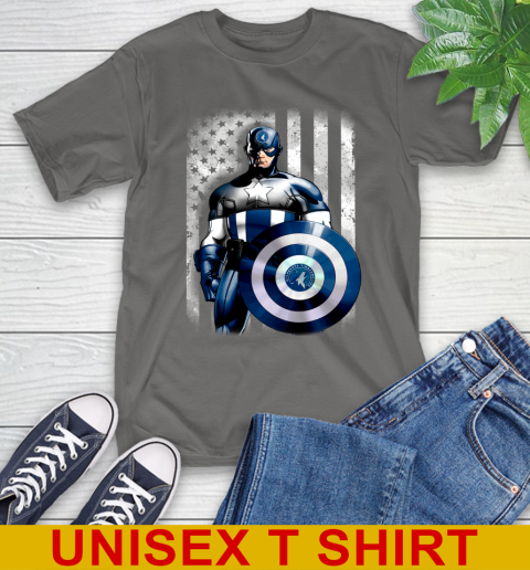 Minnesota Timberwolves NBA Basketball Captain America Marvel Avengers American Flag Shirt T-Shirt 10