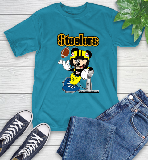 NFL Pittsburgh Steelers Mickey Mouse Disney Super Bowl Football T Shirt T-Shirt 8