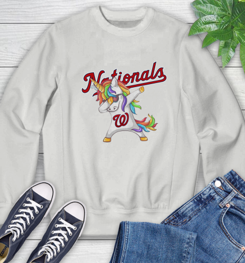 Washington Nationals MLB Baseball Funny Unicorn Dabbing Sports Sweatshirt 5