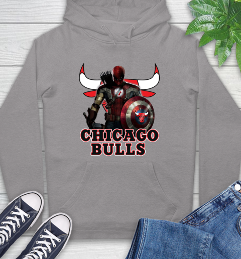 Chicago Bulls NBA Basketball Captain America Thor Spider Man Hawkeye Avengers Hoodie 6