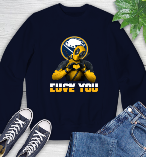 NHL Buffalo Sabres Deadpool Love You Fuck You Hockey Sports Sweatshirt 2