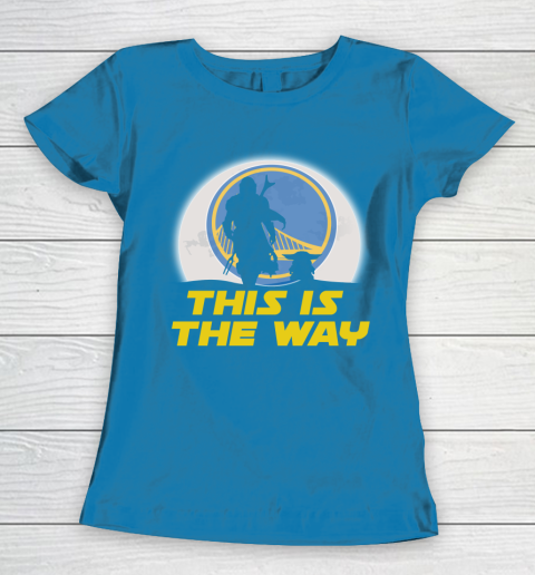 Golden State Warriors NBA Basketball Star Wars Yoda And Mandalorian This Is The Way Women's T-Shirt 6