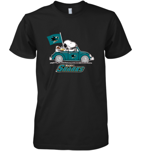 Snoopy And Woodstock Ride The San Jose Sharks Car NHL Premium Men's T-Shirt