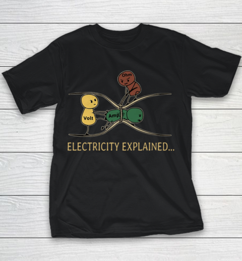 Electricity Explained Electrician Retro Youth T-Shirt
